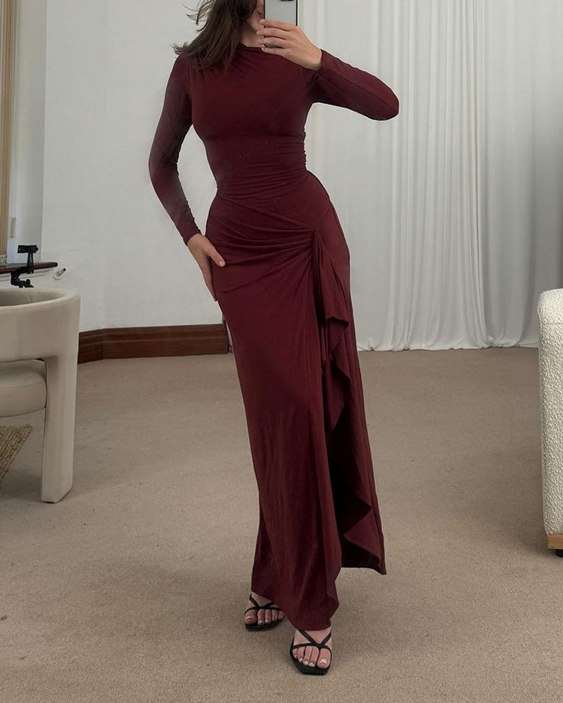 Sabina | Elegant Solid Color Slimming Dress