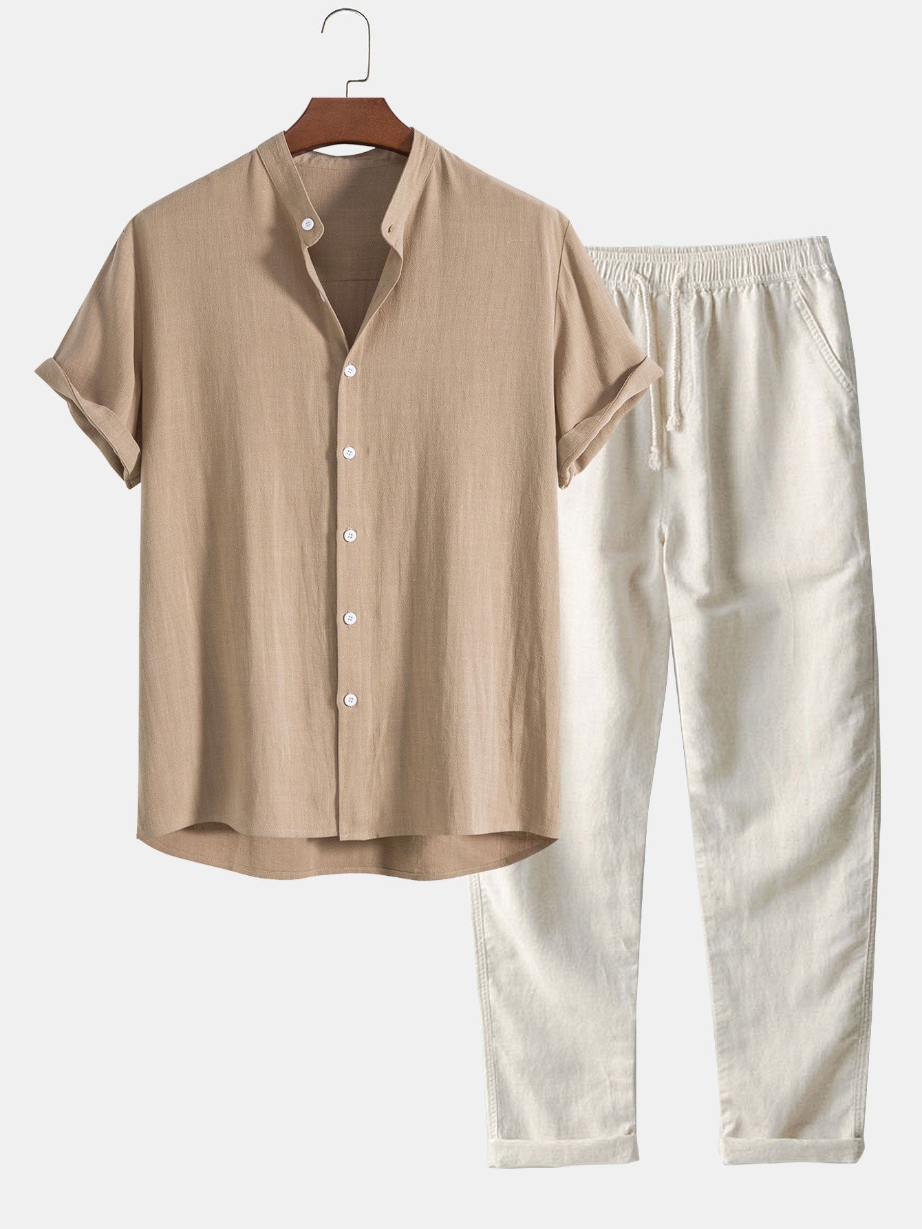 Bruce | Leinen-Poloshirt und -Hosenset