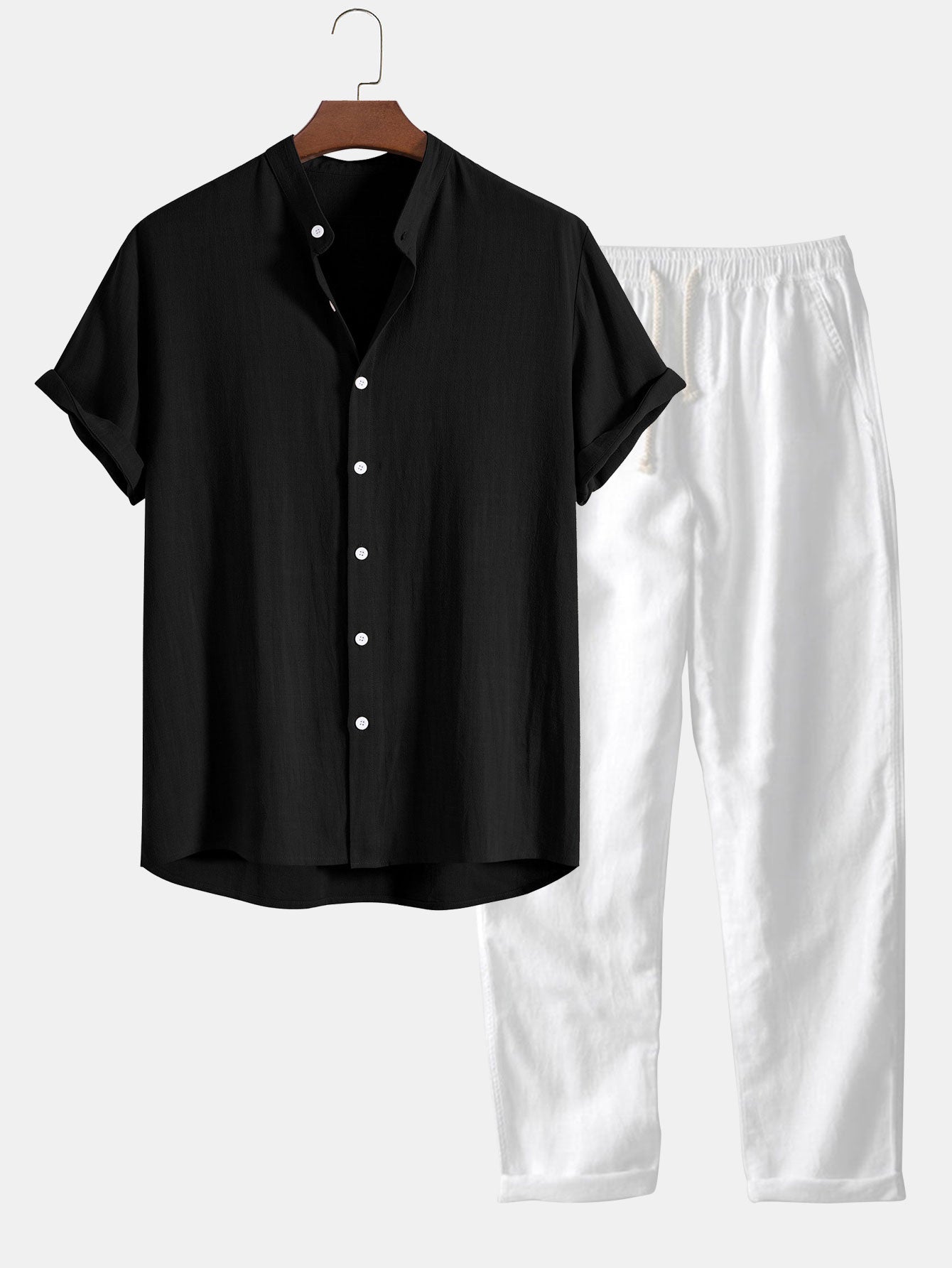 Bruce | Leinen-Poloshirt und -Hosenset