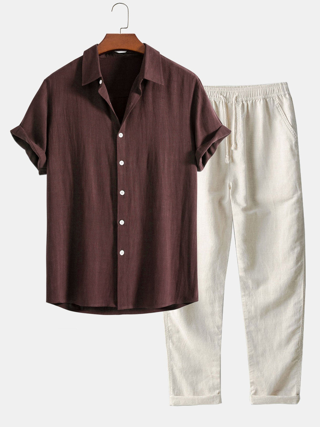 Bruce | Leinen-Poloshirt und -Hosenset