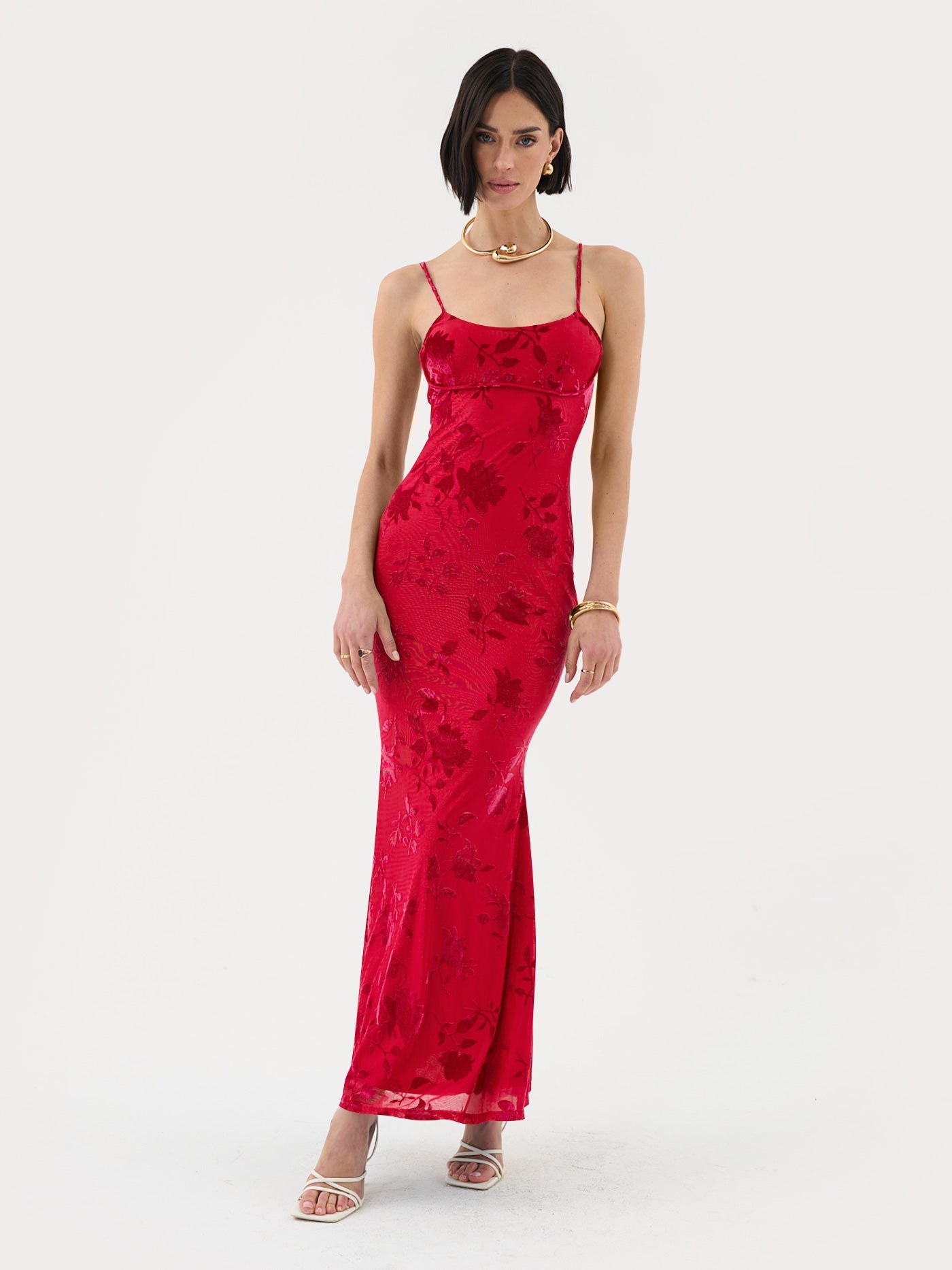 Aegis | Maxi dress with straps and flowers