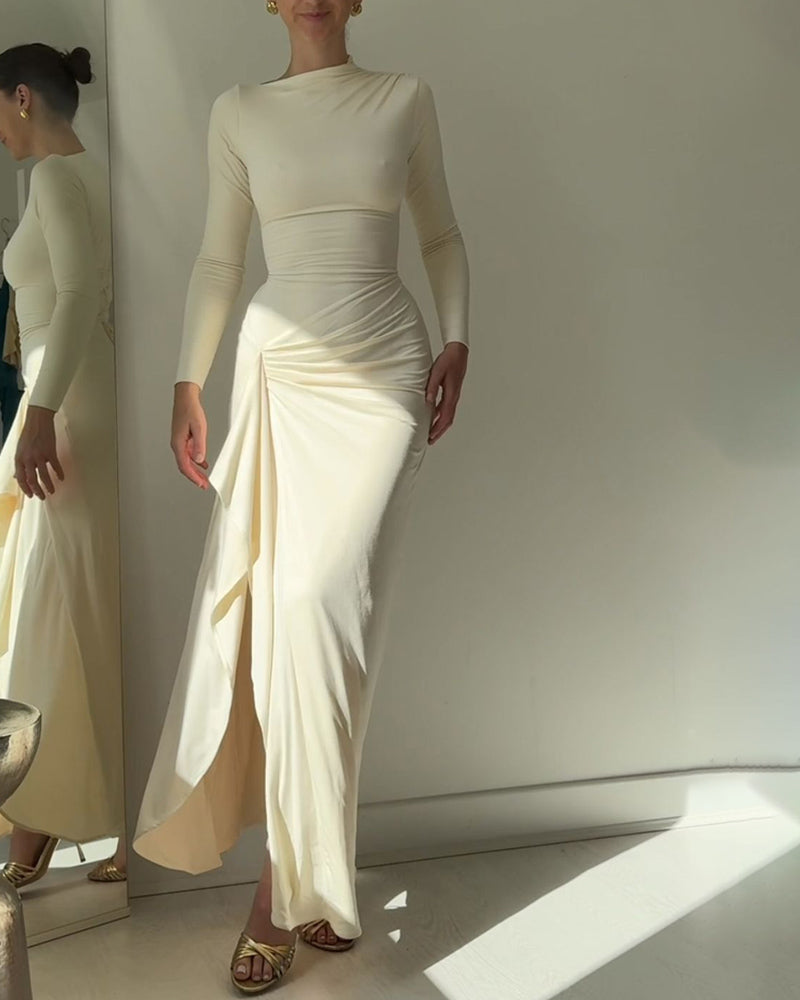 Sabina | Elegant Solid Color Slimming Dress