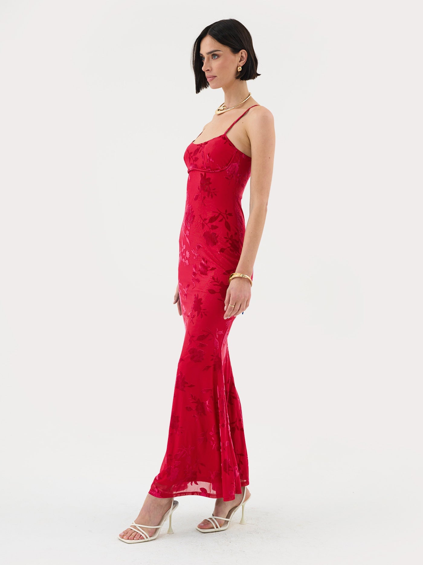 Aegis | Maxi dress with straps and flowers