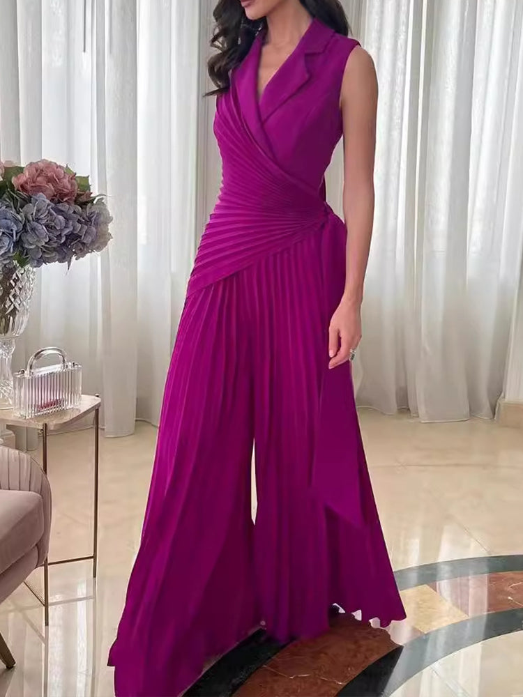 Mimi | Stylish Solid Color Wide Leg Jumpsuit