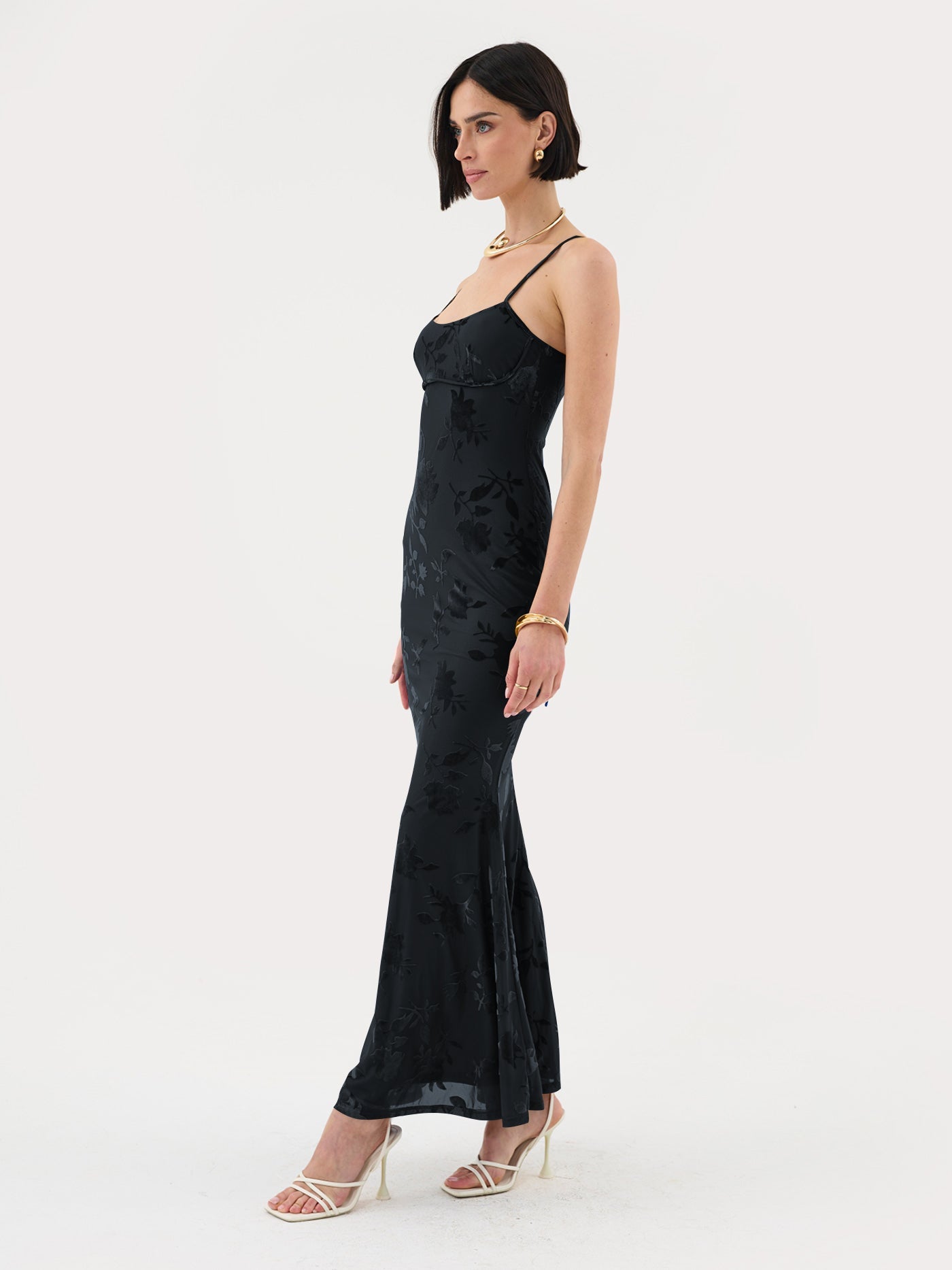Aegis | Maxi dress with straps and flowers
