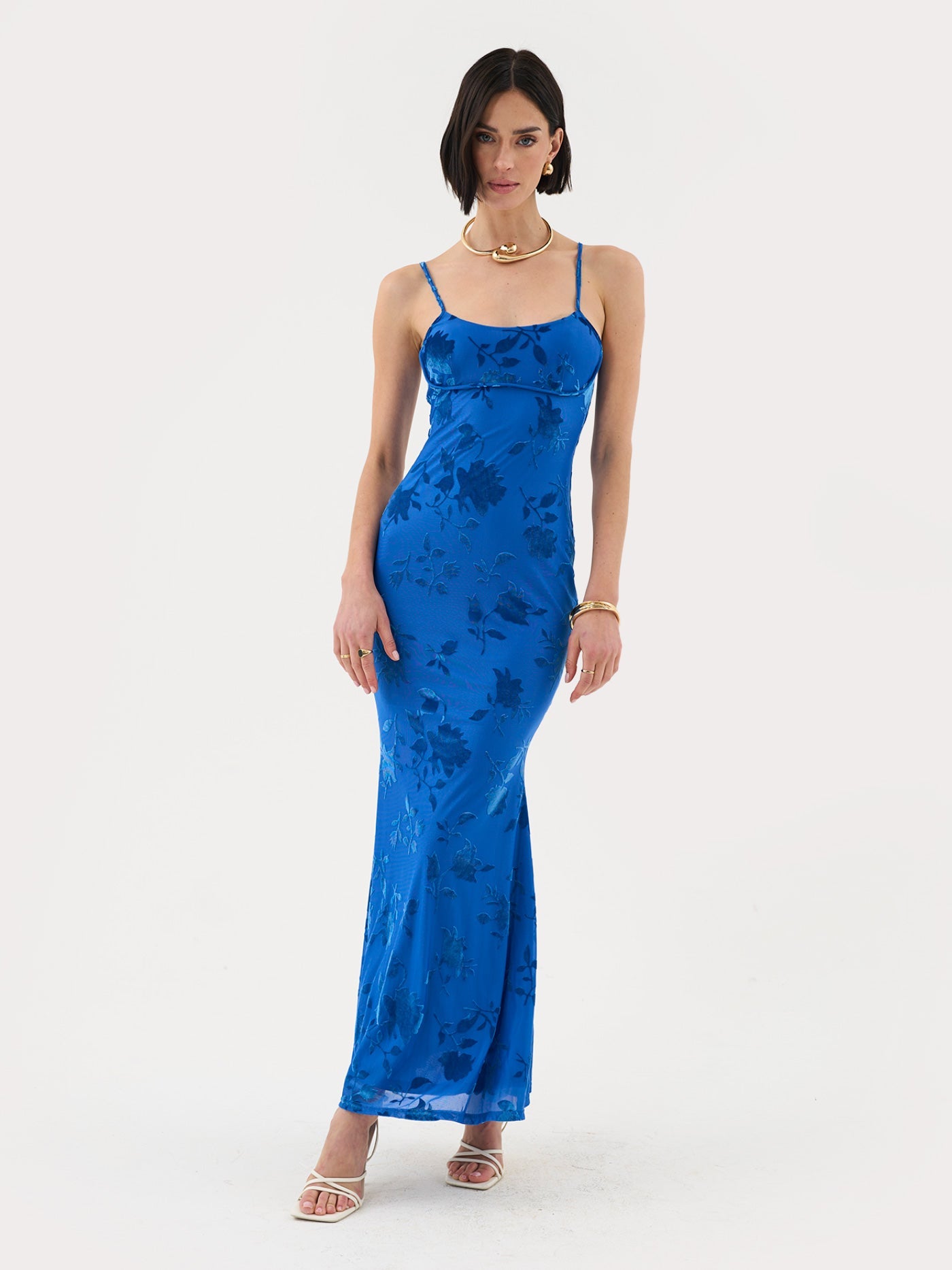 Aegis | Maxi dress with straps and flowers