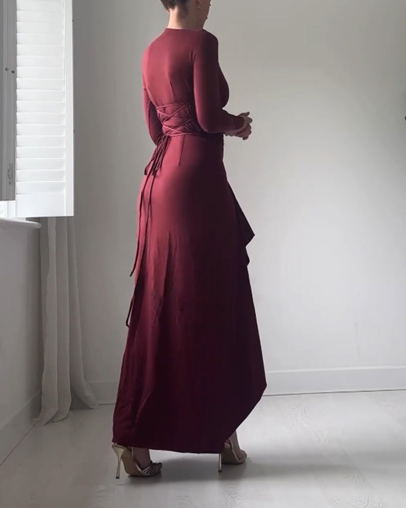 Sabina | Elegant Solid Color Slimming Dress