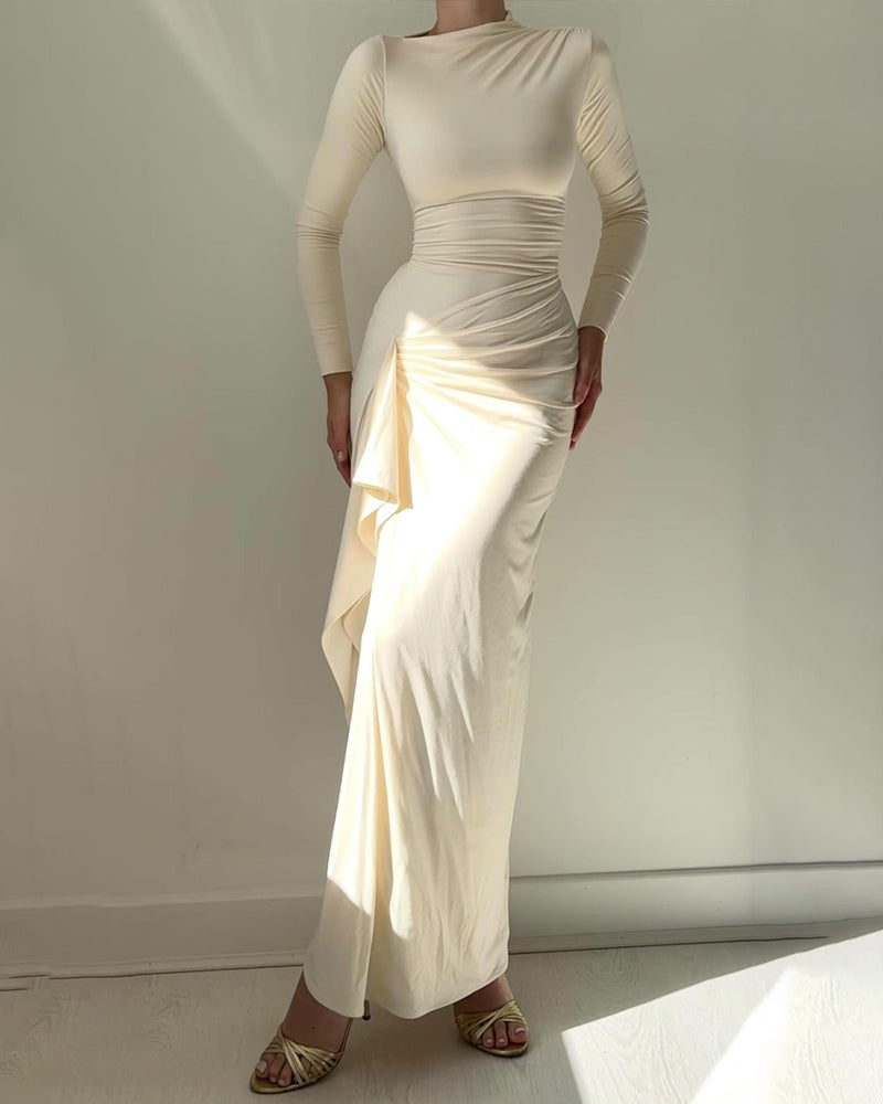 Sabina | Elegant Solid Color Slimming Dress