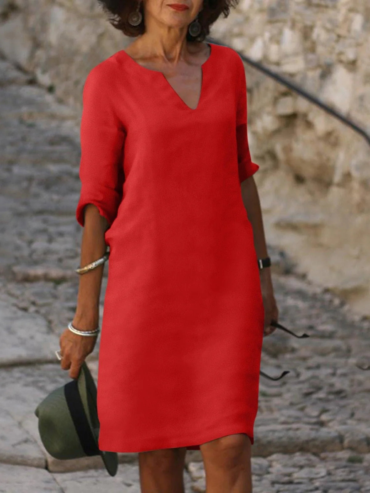 Saoirse | Dress mit V-Ausschnitt, das den Bauch bedeckt