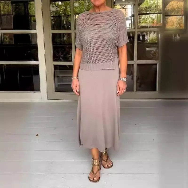Alma | Elegant 2-teiliges Dress + durchbrochenes Oberteil