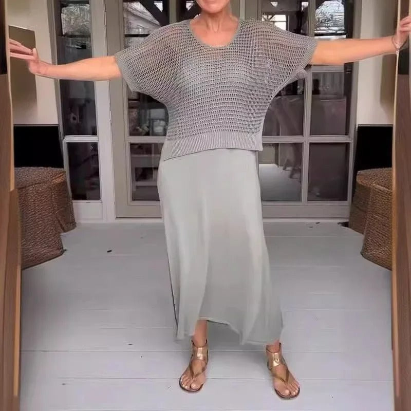 Alma | Elegant 2-teiliges Dress + durchbrochenes Oberteil