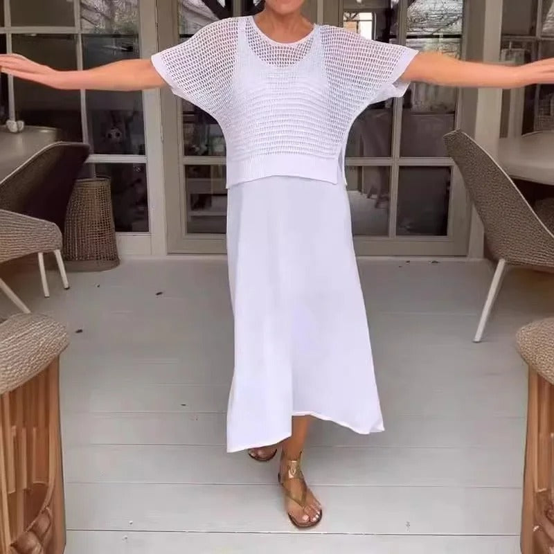Alma | Elegant 2-teiliges Dress + durchbrochenes Oberteil