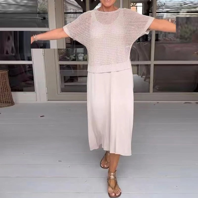 Alma | Elegant 2-teiliges Dress + durchbrochenes Oberteil